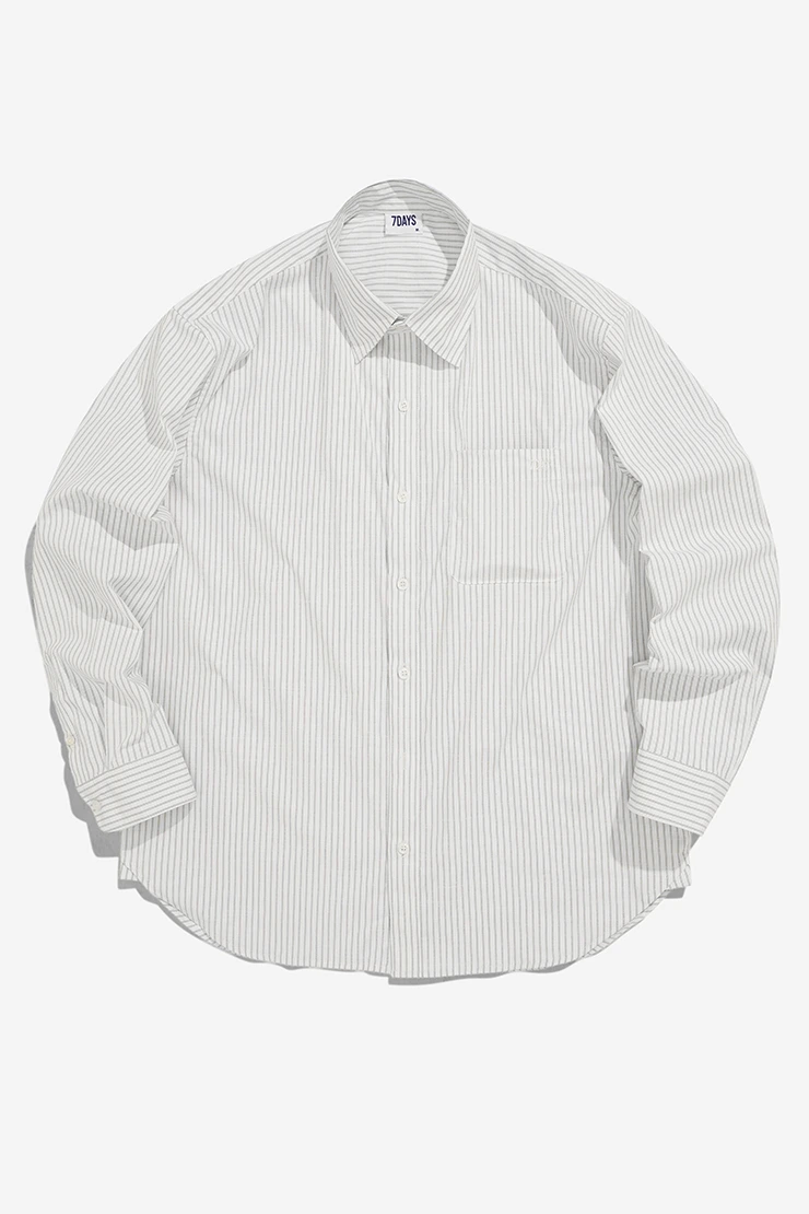 PENCIL STRIPED SHIRT - CREAM STRIPE