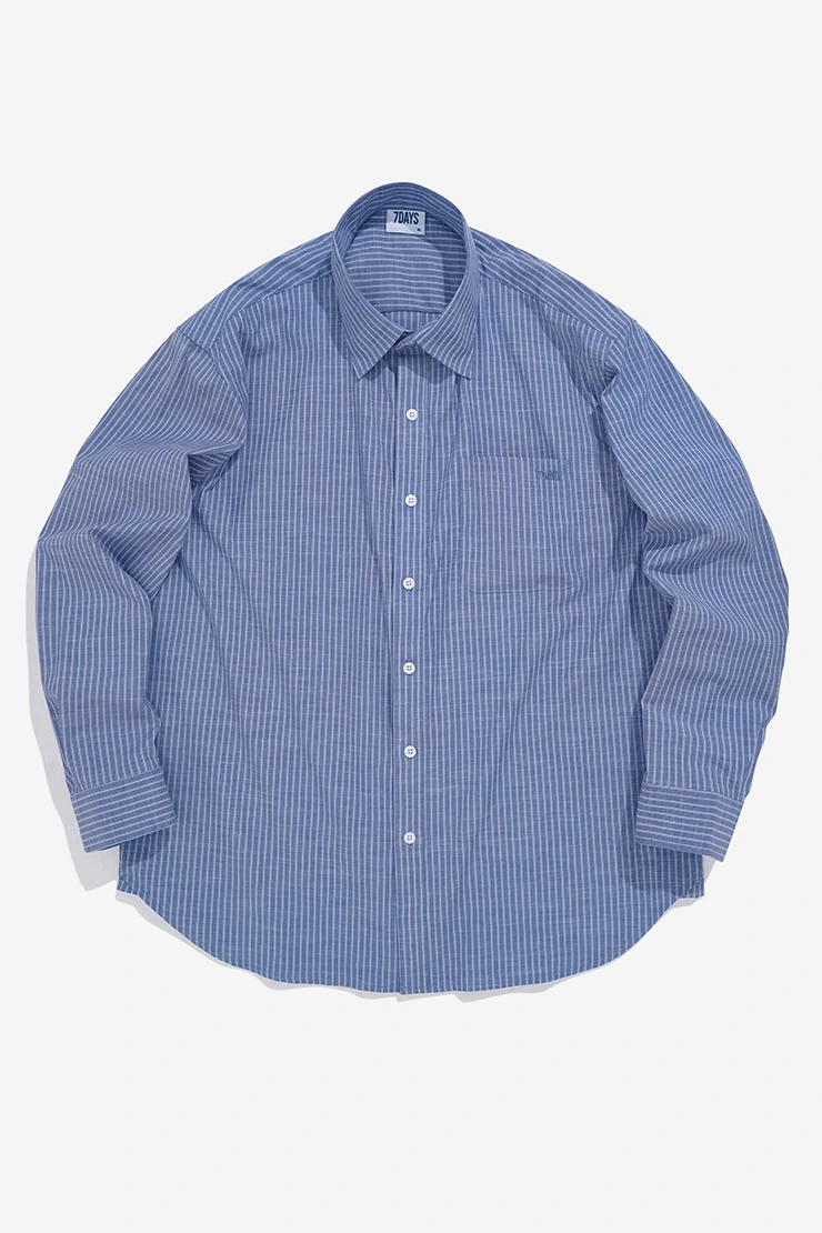PENCIL STRIPED SHIRT - NAVY STRIPE