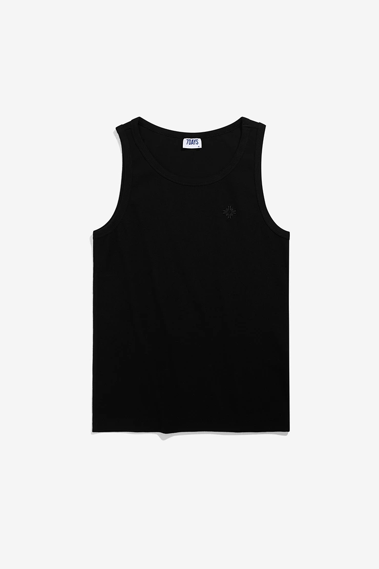 ESSENTIAL RIBBED TANK – BLACK